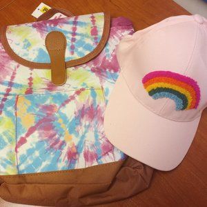 Tie Dye Bookbag and Rainbow Hat